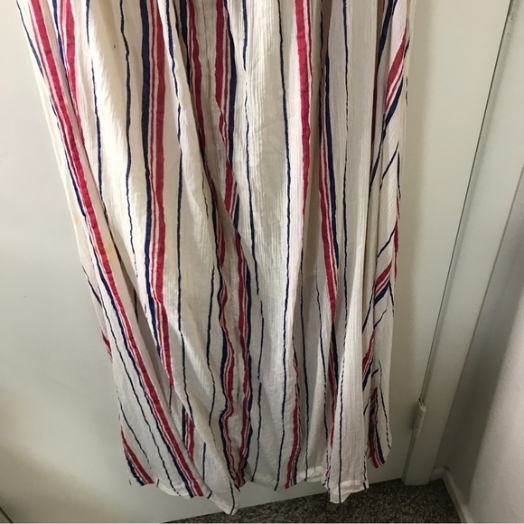 Free people unearthed boho blue red striped maxi dress size M - Picture 7 of 14